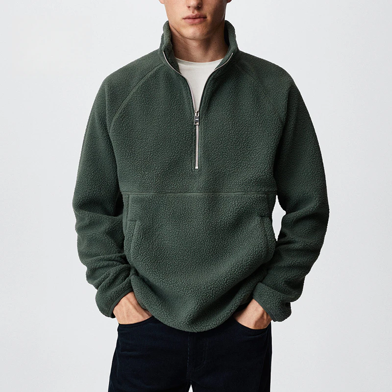 Men's half-zip polyester sweater