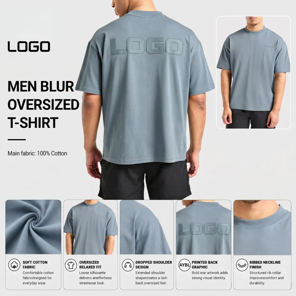 Camiseta de hombre oversize boxy fit de algodón · 2