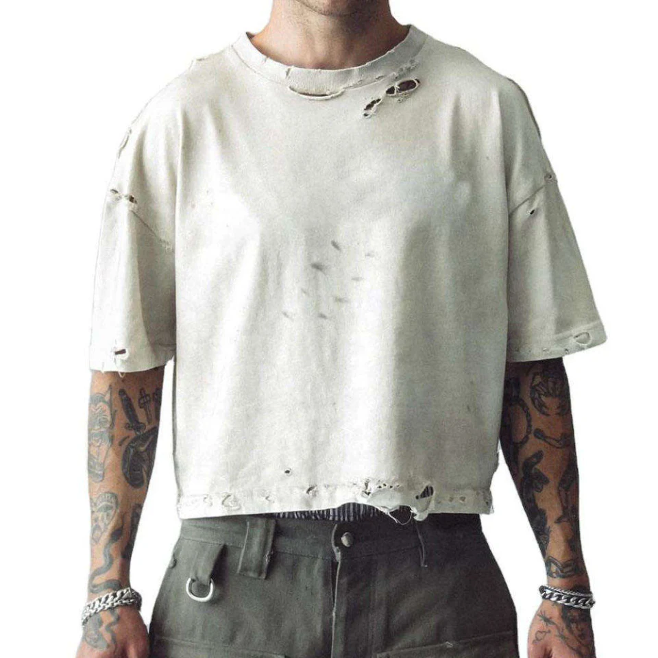 เสื้อยืดโอเวอร์ไซส์ทรงบ็อกซีฟิตเฮฟวี่เวทสำหรับผู้ชาย