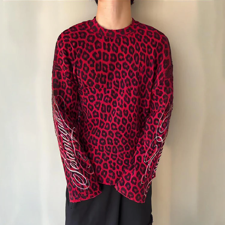 Men's oversized waffle-knit long-sleeve T-shirt · 4