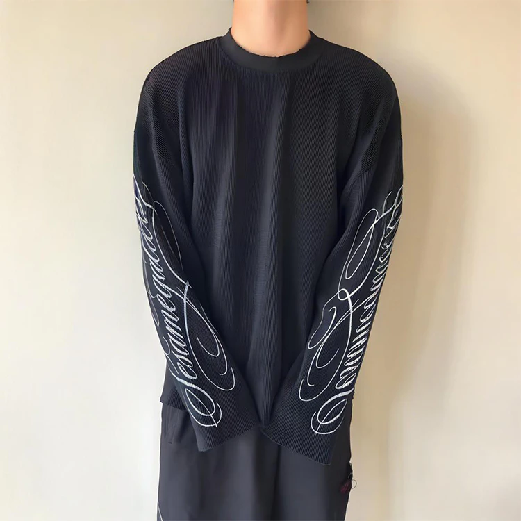 Men's oversized waffle-knit long-sleeve T-shirt · 5