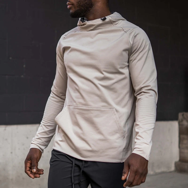 Men's slim-fit quick-dry lightweight polyester hoodie · 2