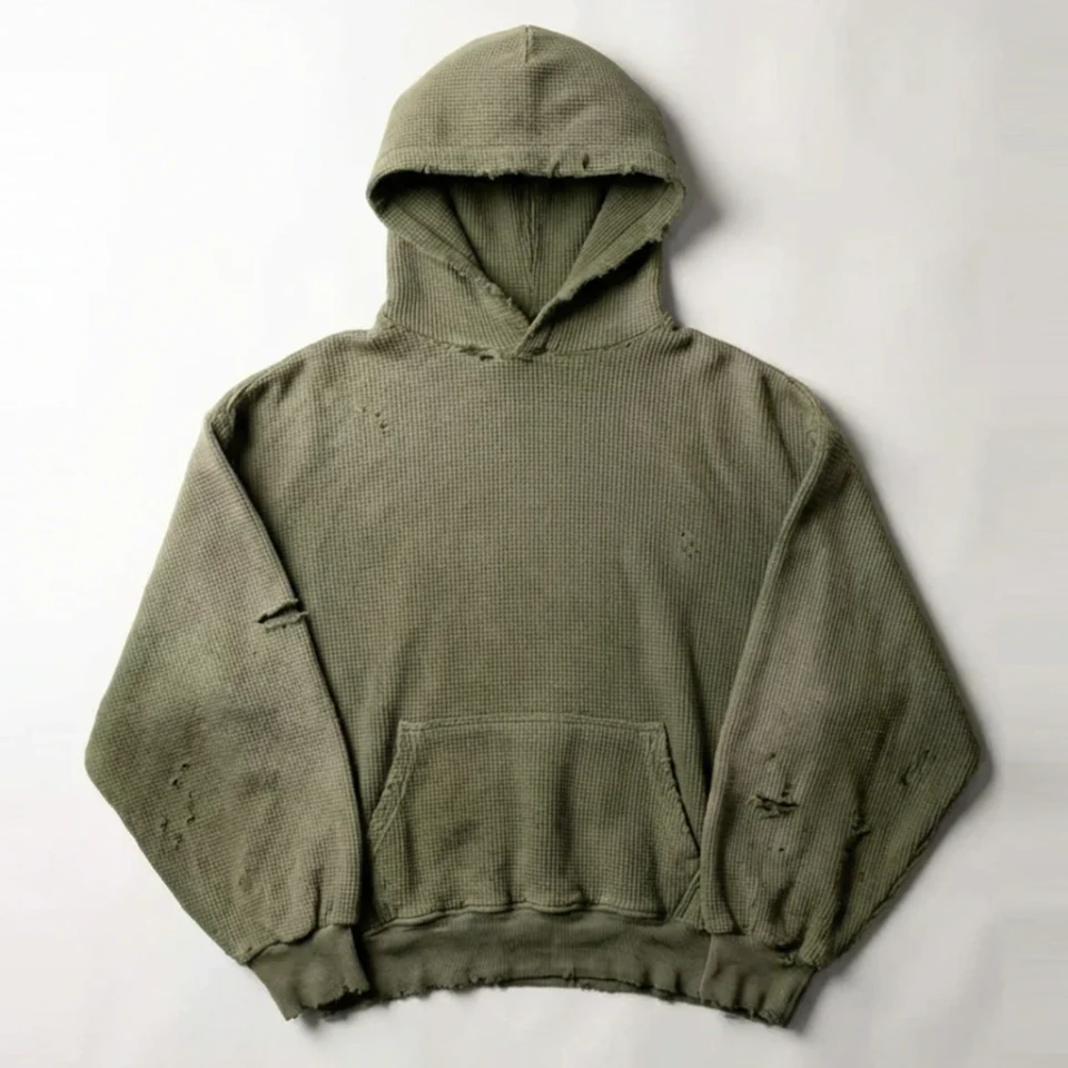 Men's waffle-knit hoodie