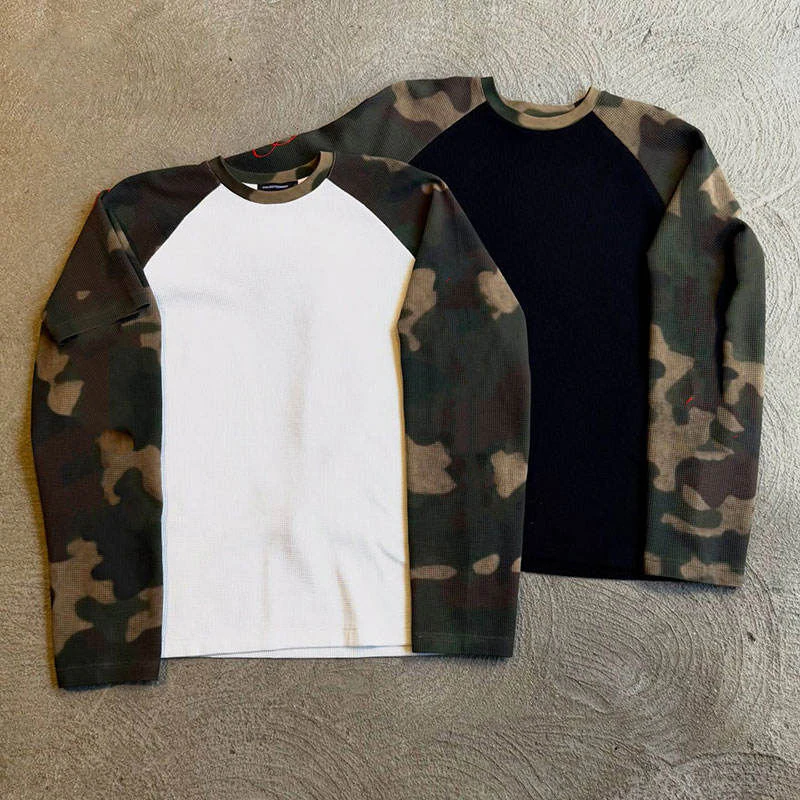 Men's waffle-knit long-sleeve T-shirt · 2