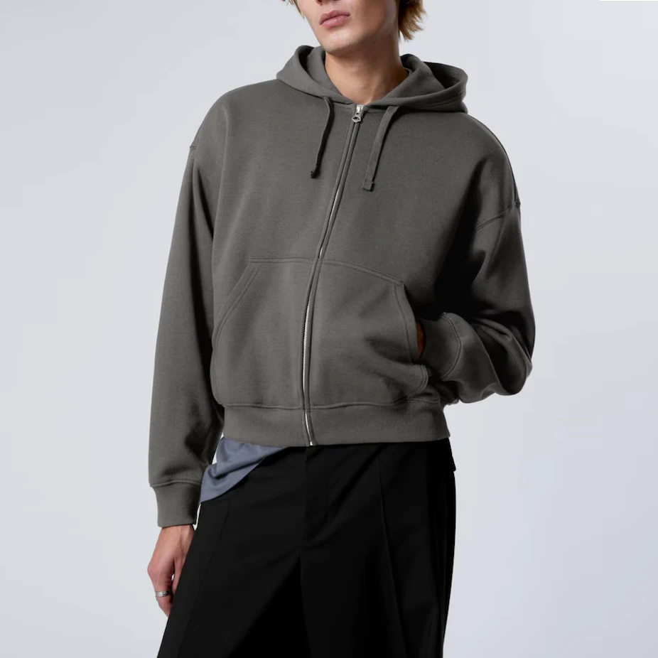 Men's oversized heavyweight zip-up cotton/polyester hoodie · 2