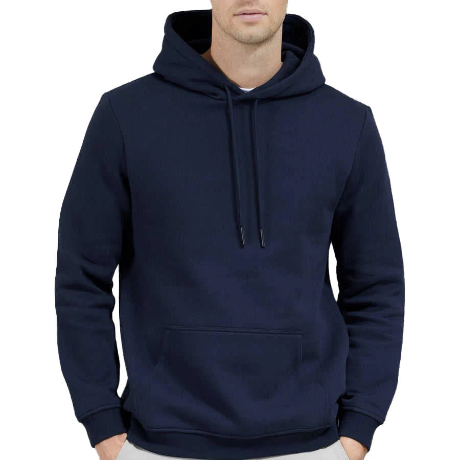 Moletom com capuz masculino de algodão/poliéster de corte justo e pesado · 500 GSM · 2