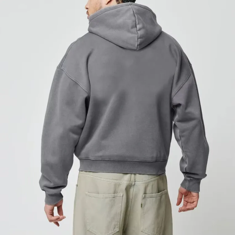 Schwerer, übergroßer Herren-Kapuzenpullover mit Reißverschluss · 2