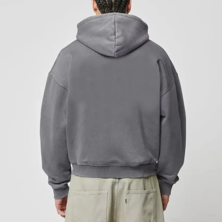 Schwerer, übergroßer Herren-Kapuzenpullover mit Reißverschluss · 5