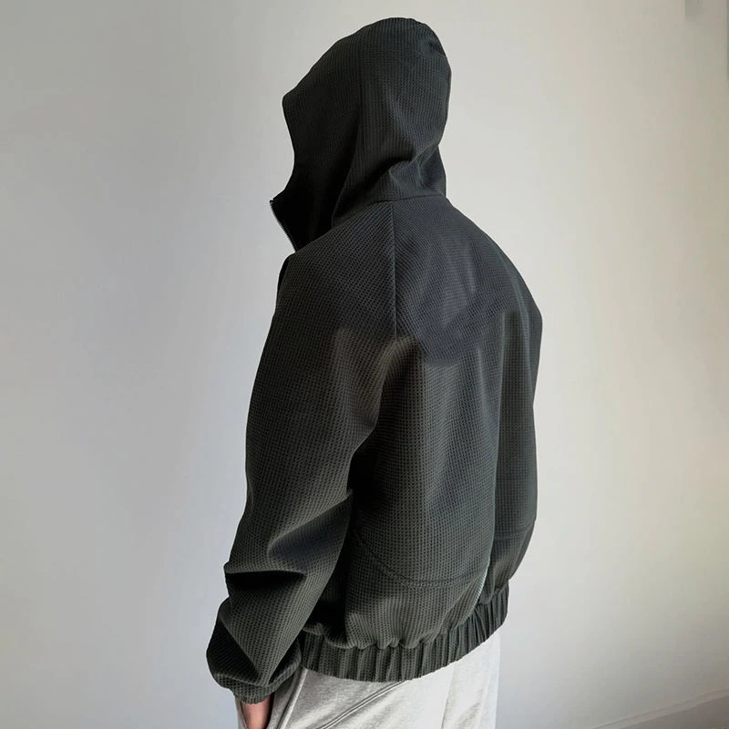 Heavyweight waffle-knit hoodie · 3