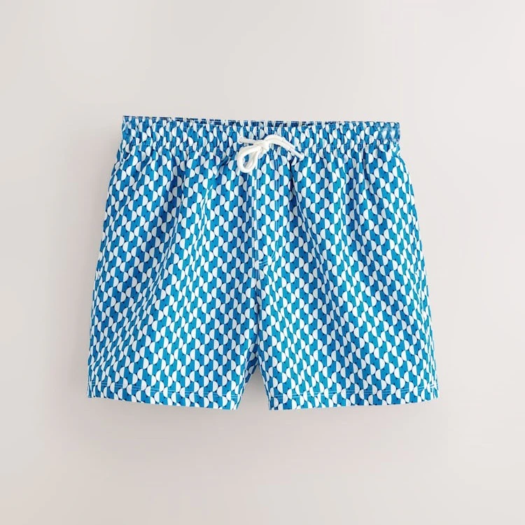 Benutzerdefinierte Logo-Sublimationsdruck-Mesh-Badeshorts aus 100 % Polyester, schnell trocknend, 4 Zoll · 3