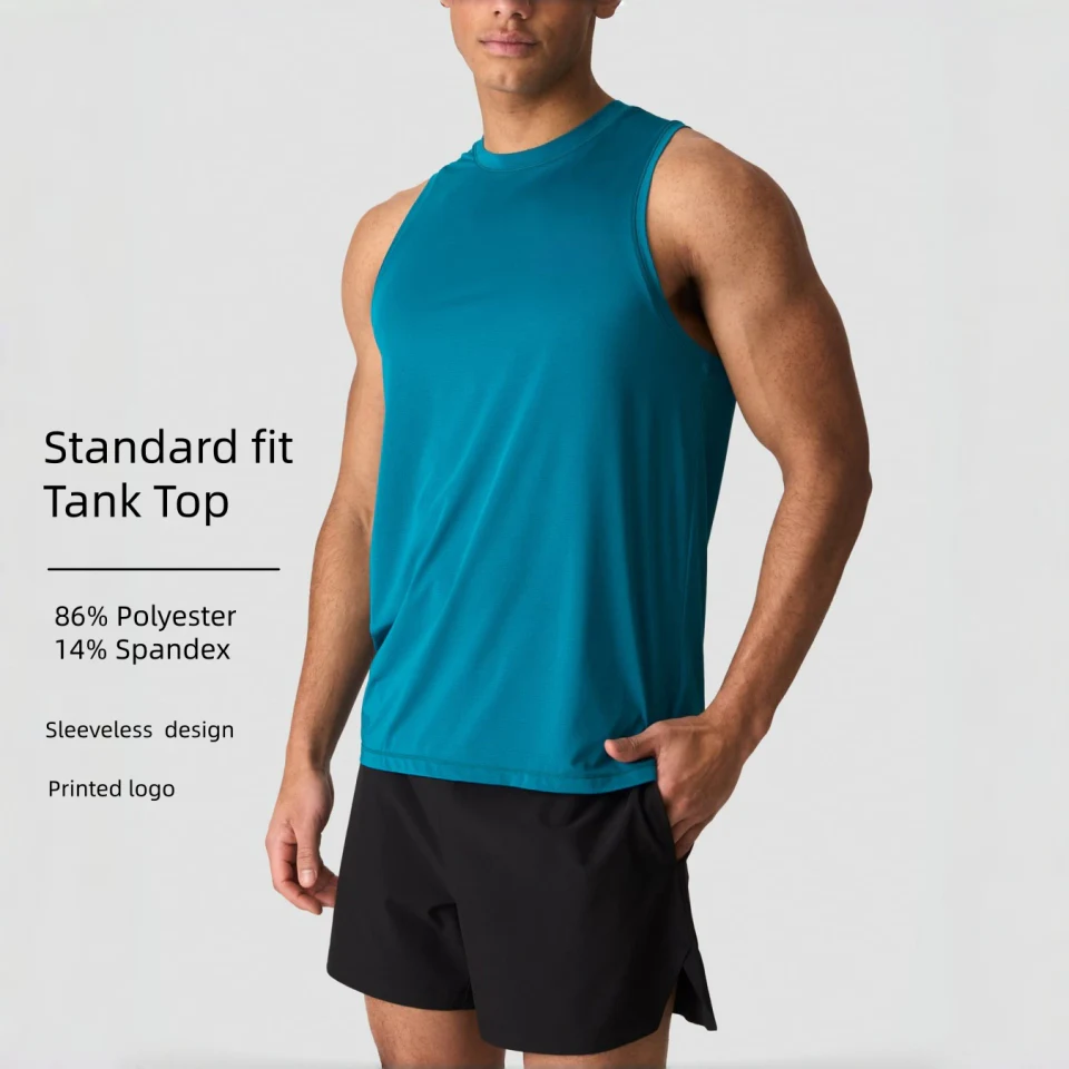 Débardeur sans manches en polyester/spandex pour hommes