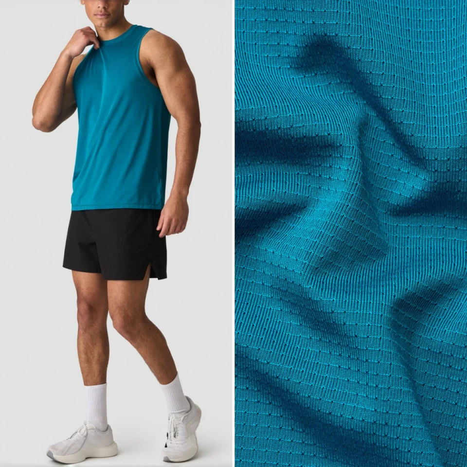 Camiseta sin mangas de poliéster/spandex para hombre · 3