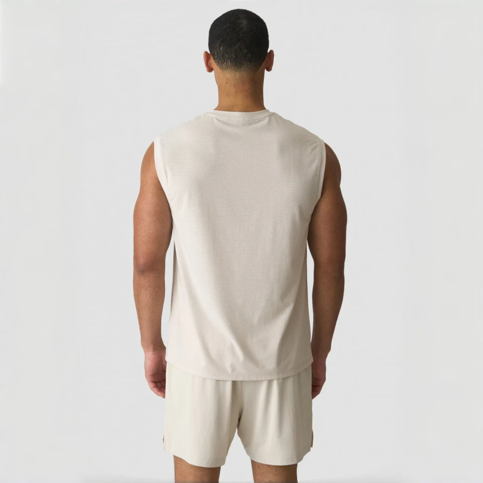 Camiseta sin mangas de algodón/poliéster para hombre. · 2