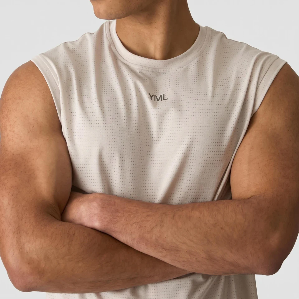 Camiseta sin mangas de algodón/poliéster para hombre. · 3