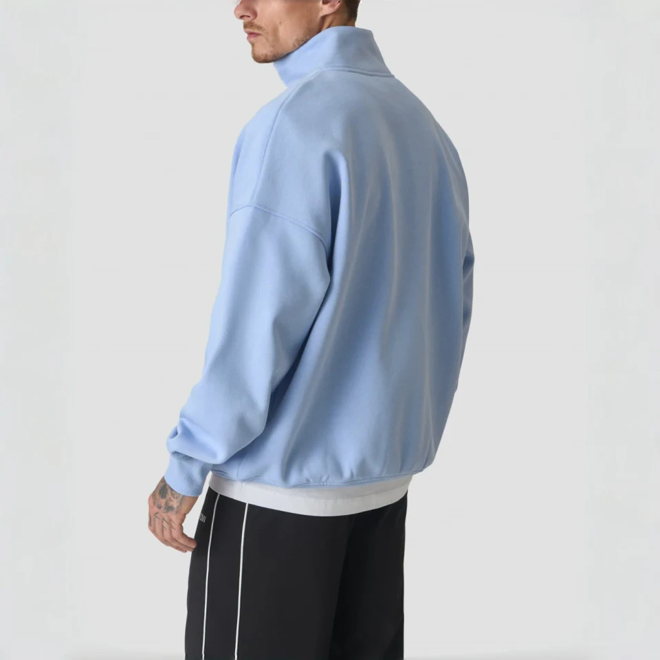 Men's quarter-zip cotton/polyester hoodie · 2