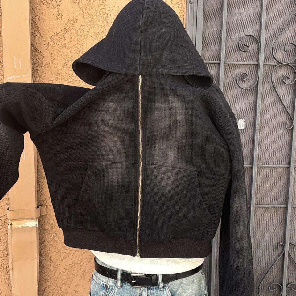 Boxy-Fit-Hoodie für Herren aus schwerer Waffelstrick-Baumwolle · 3