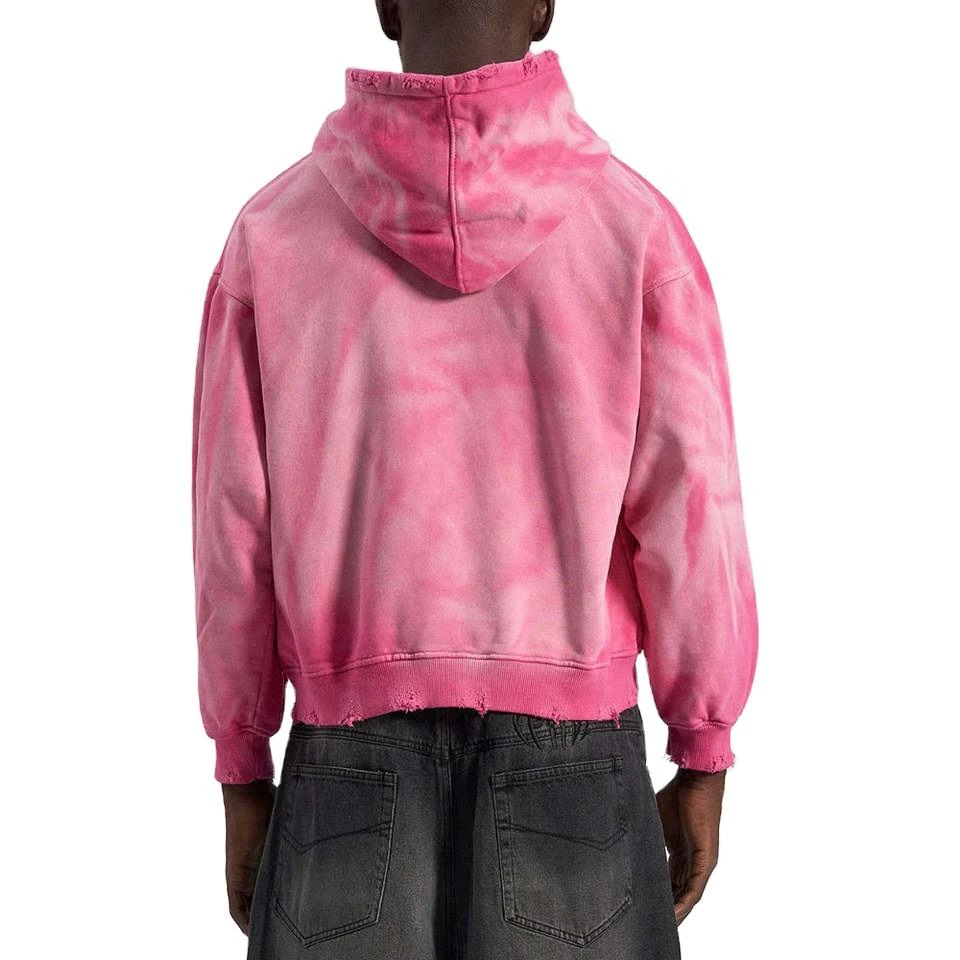 Übergroßer, schwerer Herren-Kapuzenpullover aus Acid-Wash-Baumwolle · 2