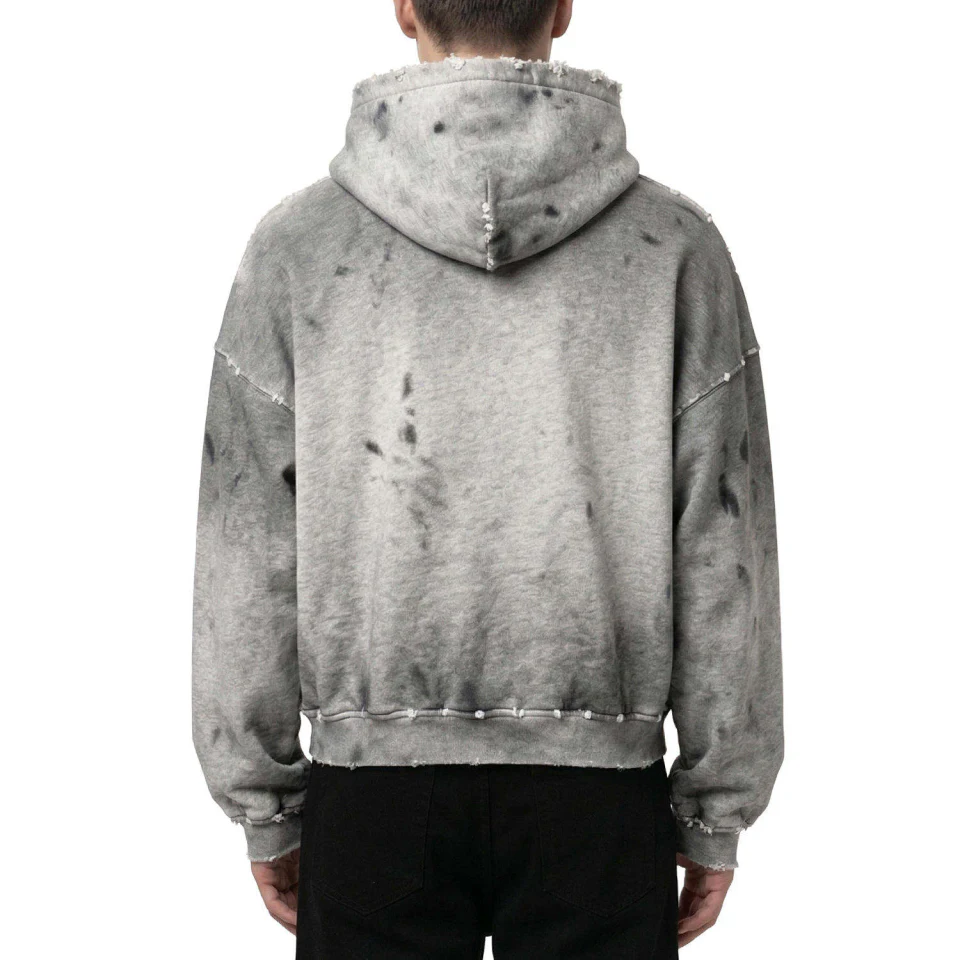 Felpa con cappuccio oversize da uomo in cotone pesante · 5