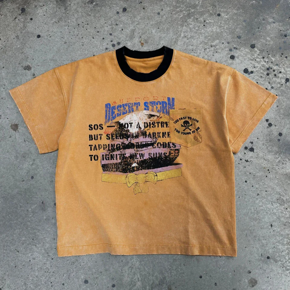 เสื้อยืดผ้าฝ้ายขนาดใหญ่สำหรับผู้ชาย