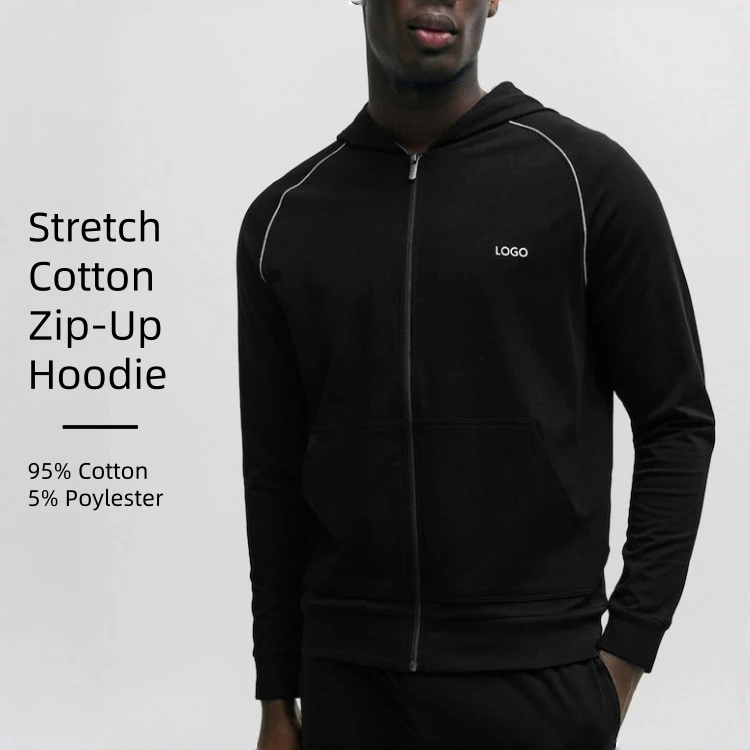 Schwerer Herren-Kapuzenpullover aus Baumwolle mit Reißverschluss · 450 g/m²