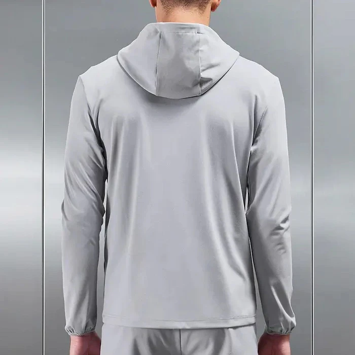 Schmal geschnittener Herren-Kapuzenpullover aus Polyester/Spandex mit Reißverschluss · 2