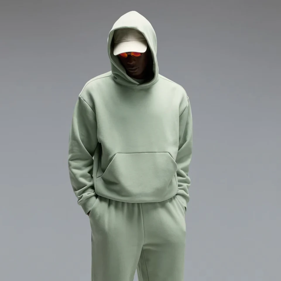 Langärmliger Herren-Kapuzenpullover aus Baumwolle