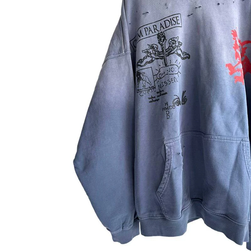 Herren-Kapuzenpullover aus säuregewaschener Baumwolle · 500 g/m² · 3