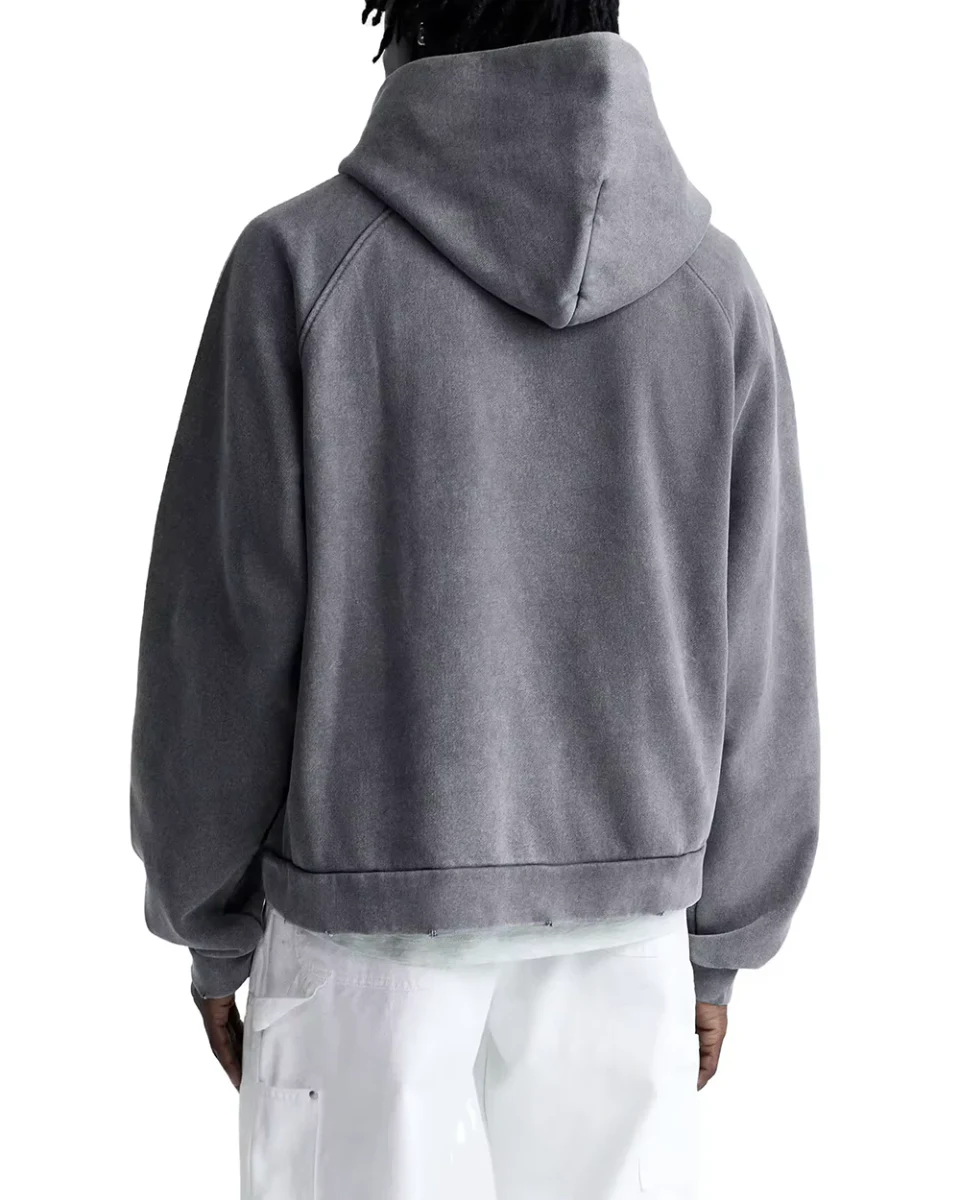 Übergroßer, kastenförmiger Baumwoll-Kapuzenpullover für Herren · 500 g/m² · 4