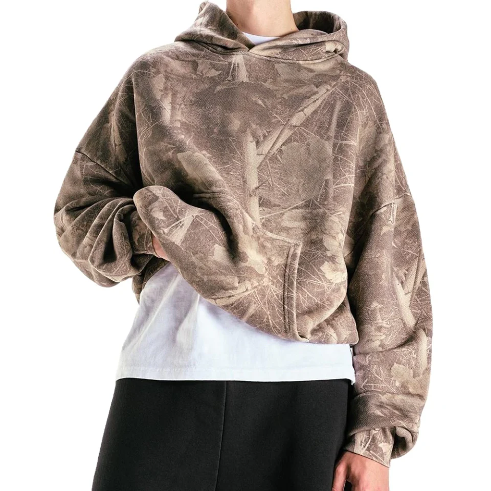 Übergroßer Kapuzenpullover aus schwerer Baumwolle für Herren