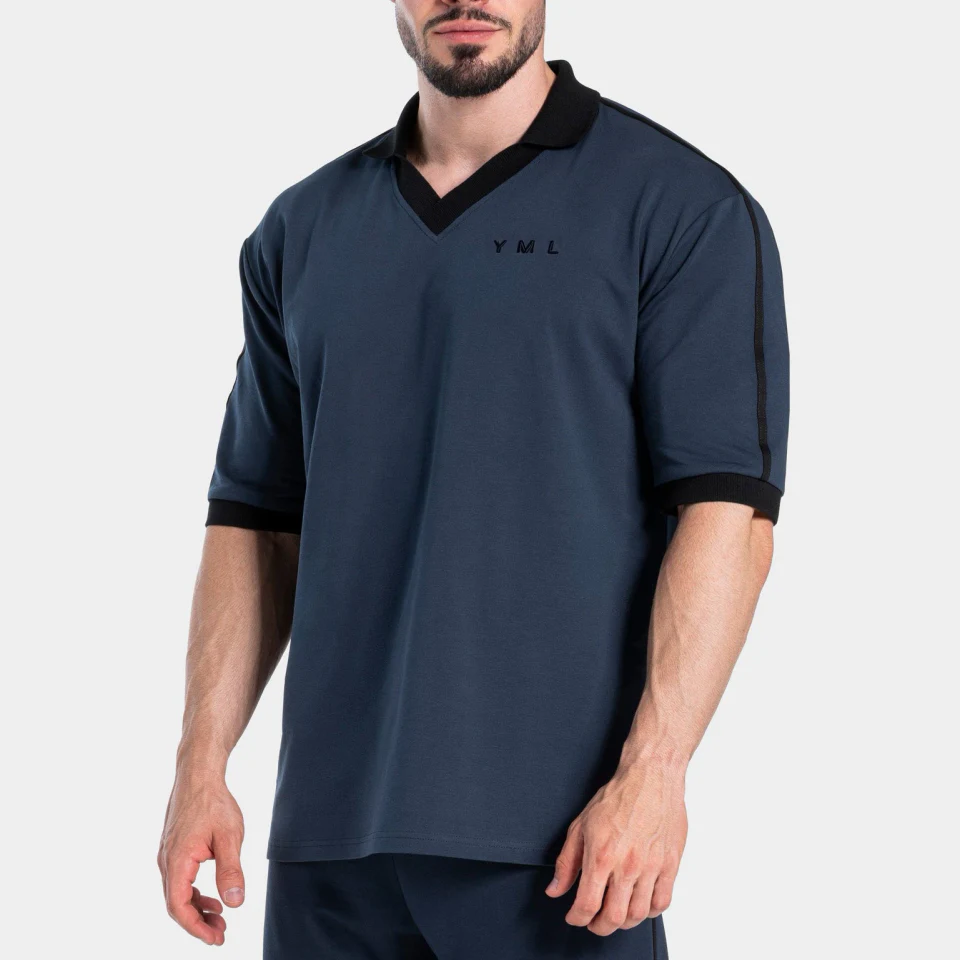Polo oversize da uomo in cotone/elastan ad asciugatura rapida · 260 GSM
