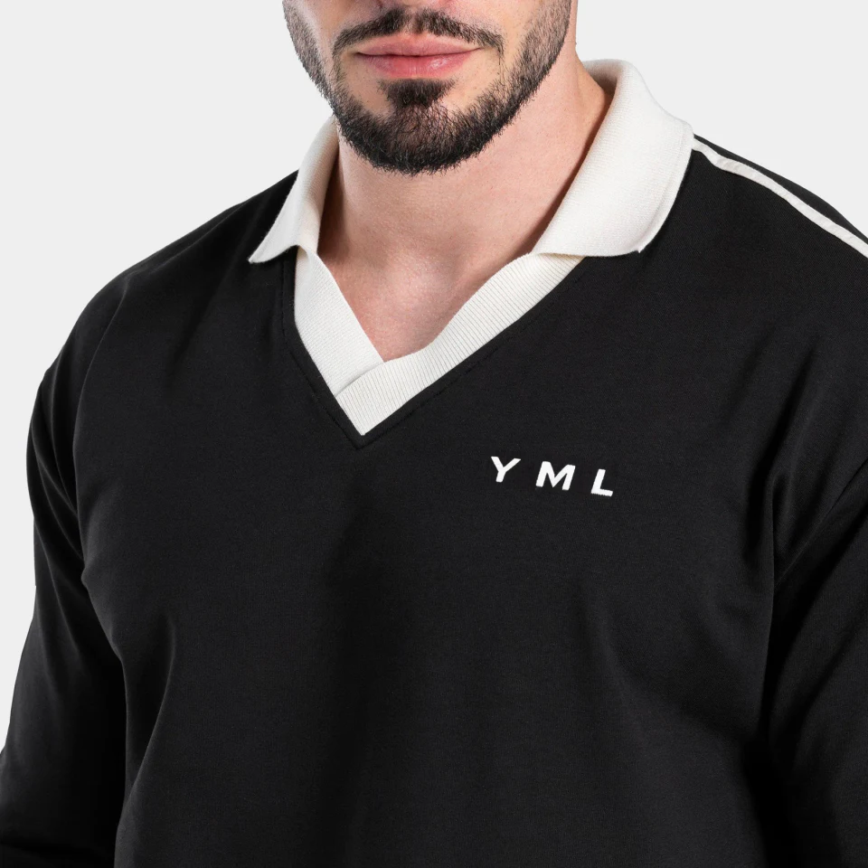قميص بولو رجالي كبير الحجم وسريع الجفاف ورقبة على شكل حرف V من القطن/الإسباندكس · 260 جرام في المتر المربع · 3