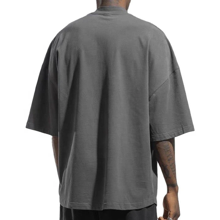 Camiseta masculina oversized de algodão pesado com ajuste quadrado · 3