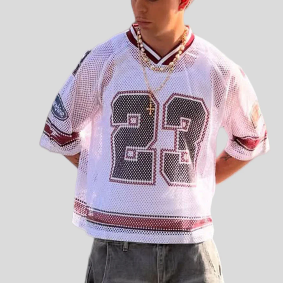 Oversized boxy-fit sports jersey