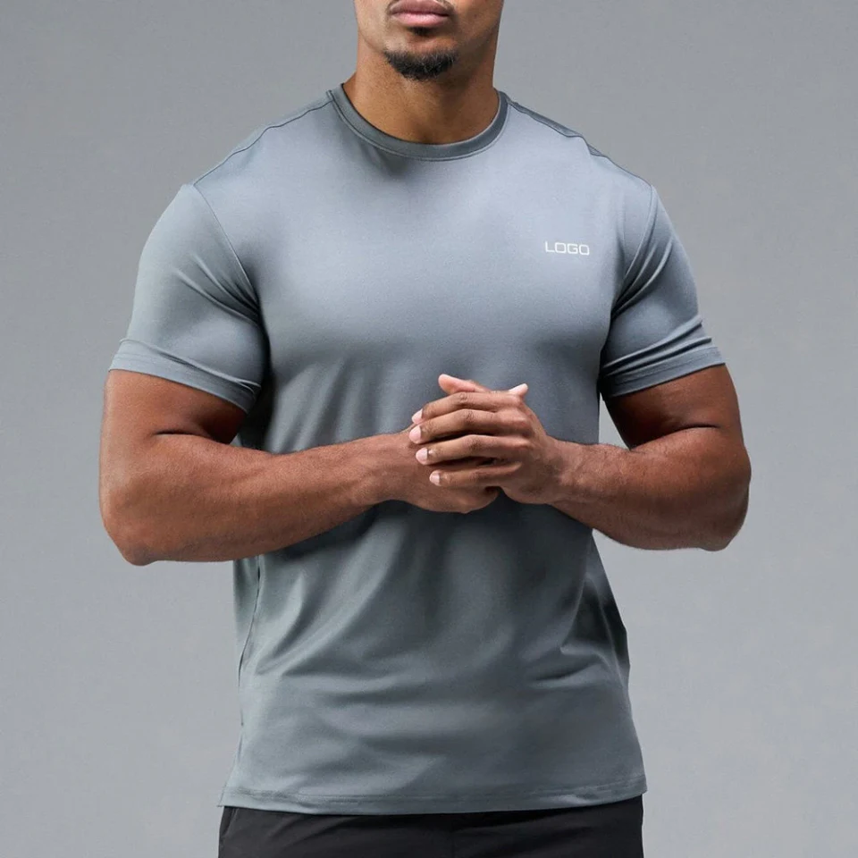 Men's quick-dry lightweight polyester/spandex T-shirt