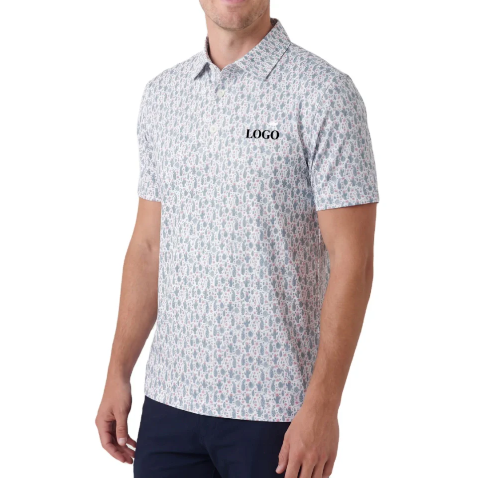 Free Design Performance Custom Digital Printing Sports Soft Moisture Wicking Quick Dry Four-Way Stretch Anti-Bacterial Golf
