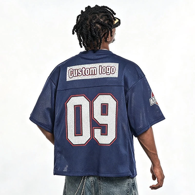 Men's oversized quick-dry V-neck polyester sports jersey · 4