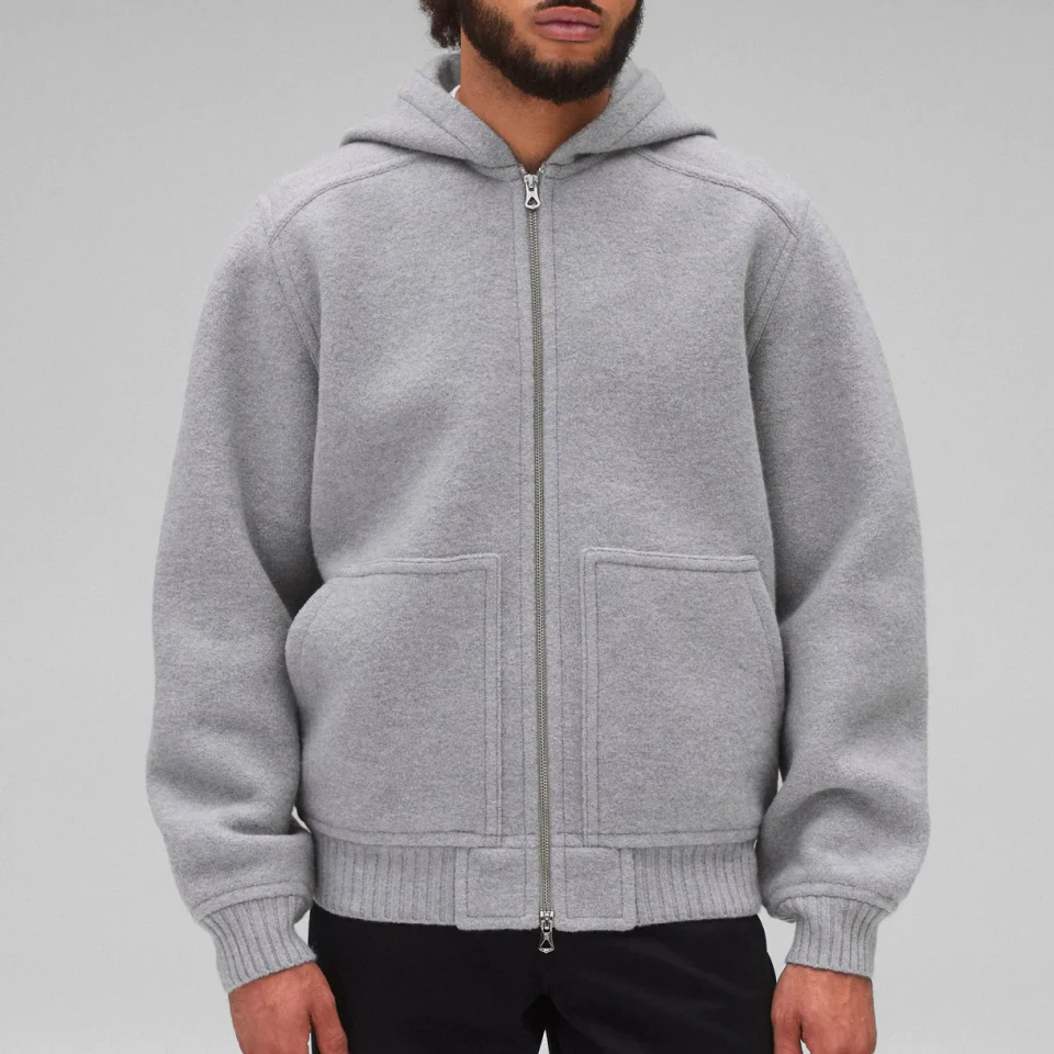 Men's slim-fit zip-up coat