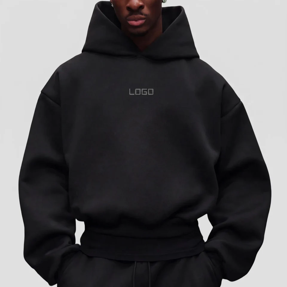 Men's oversized boxy-fit polyester hoodie