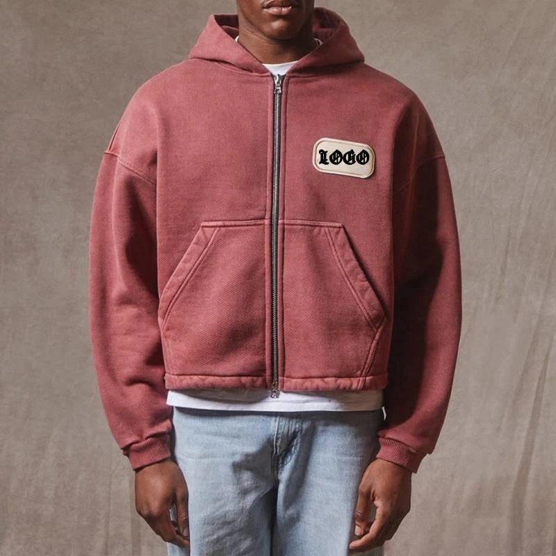 Men's boxy-fit heavyweight acid-wash cotton hoodie · 3