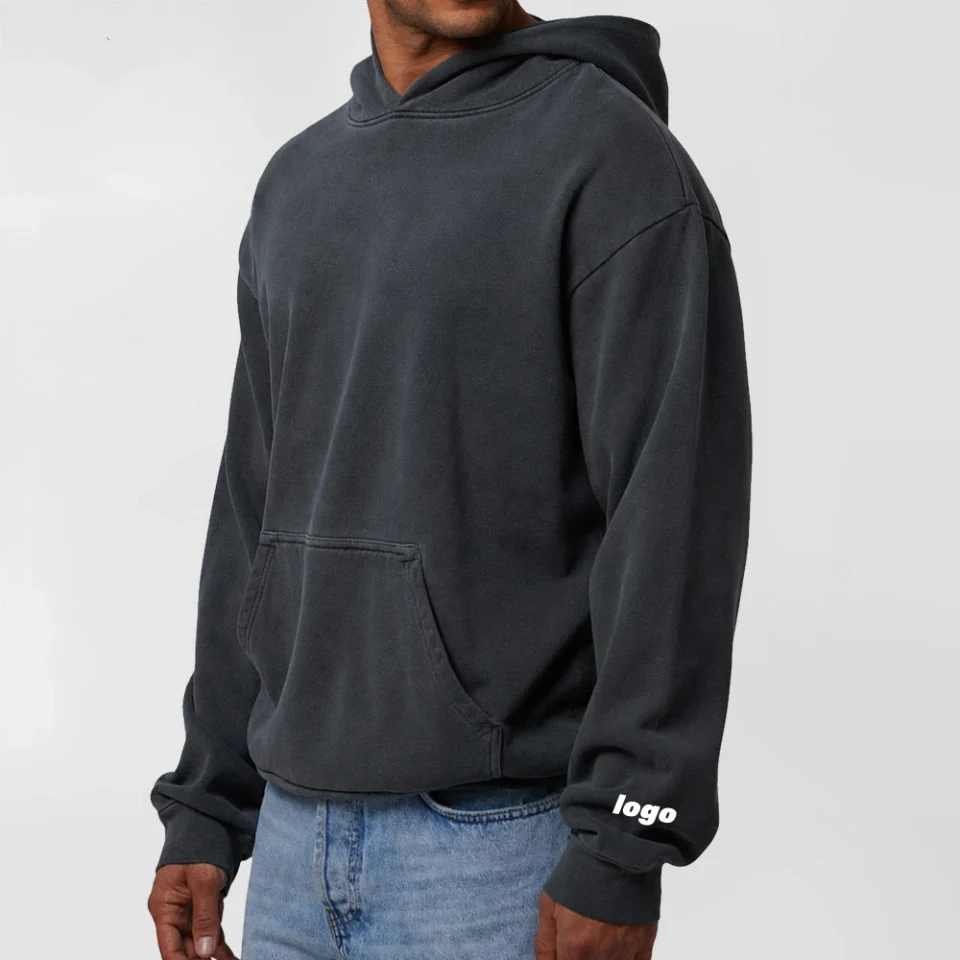 Übergroßer Kapuzenpullover aus schwerer Baumwolle für Herren · 500 g/m²