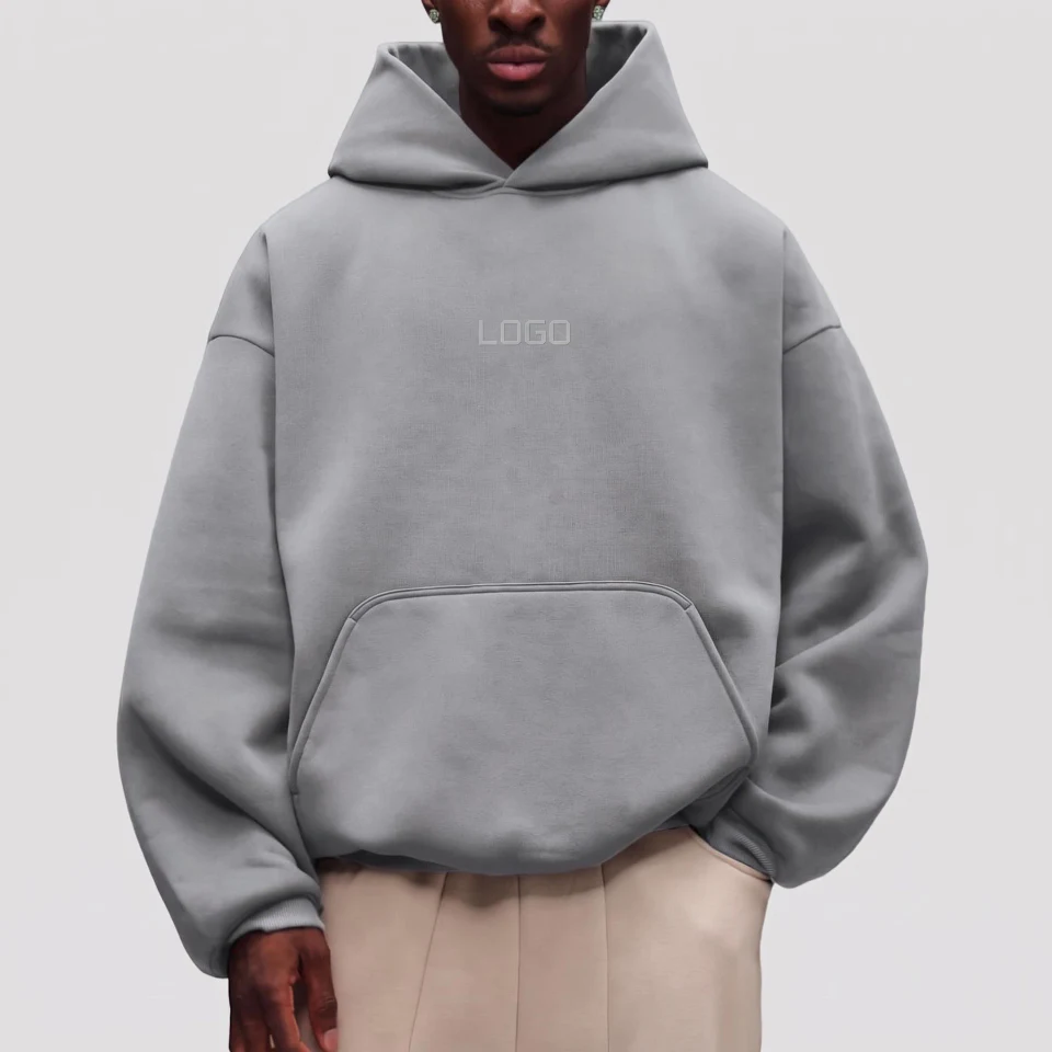 Übergroßer, kastig geschnittener Kapuzenpullover aus Polyester für Herren