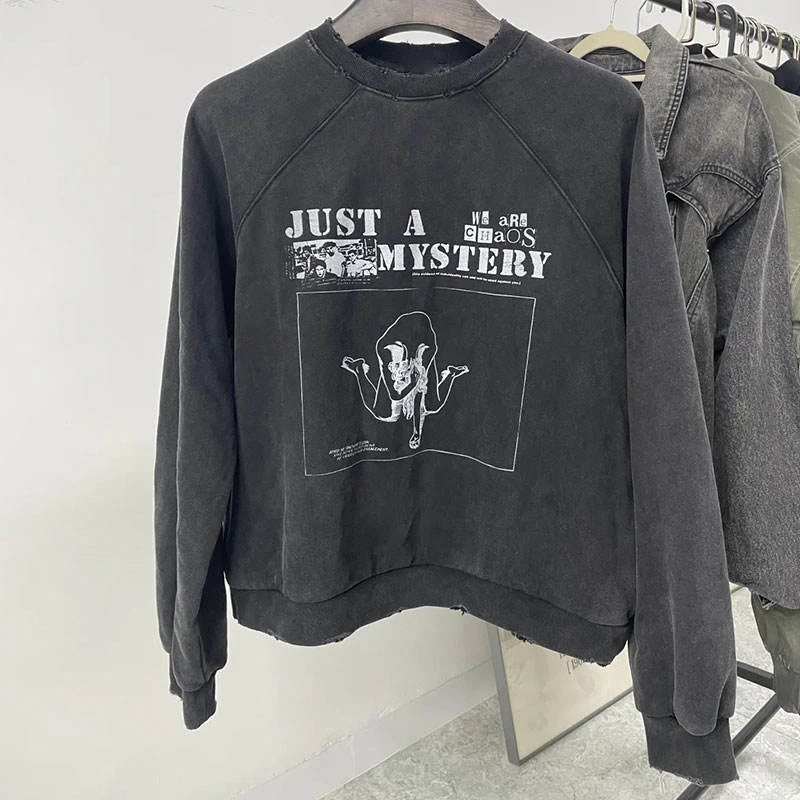 Men's oversized heavyweight acid-wash cotton T-shirt