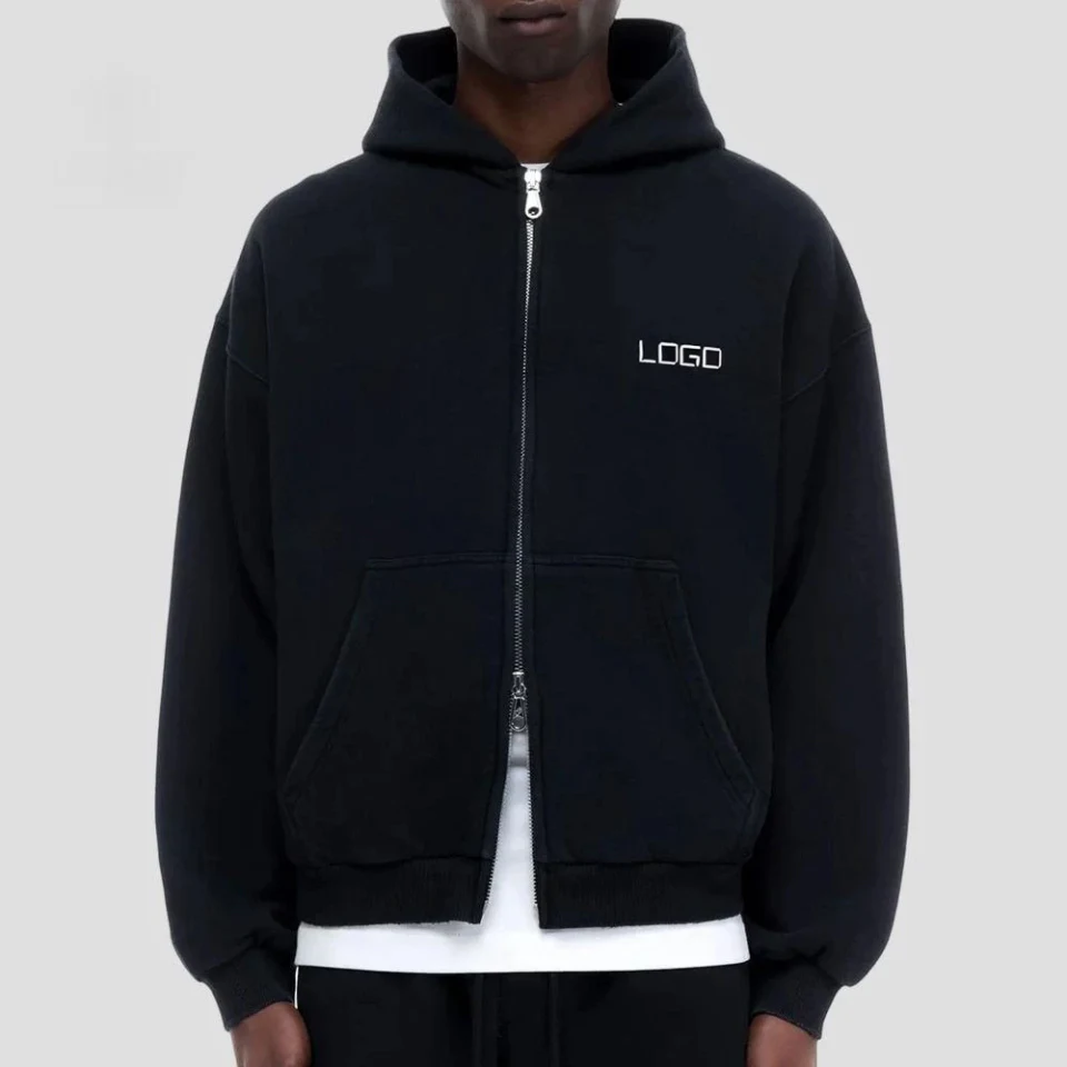 Men's heavyweight zip-up hoodie · 420 GSM