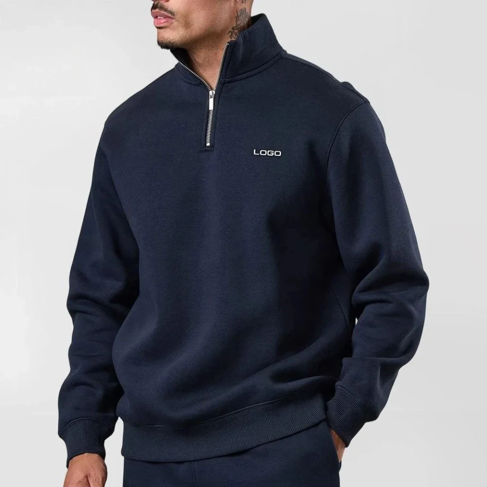 Men's quarter-zip cotton sweatshirt
