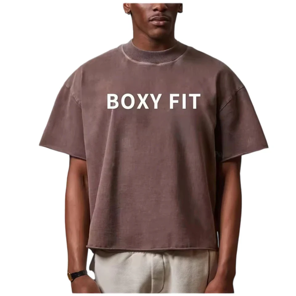 Men's oversized boxy-fit acid-wash cotton T-shirt · 280 GSM