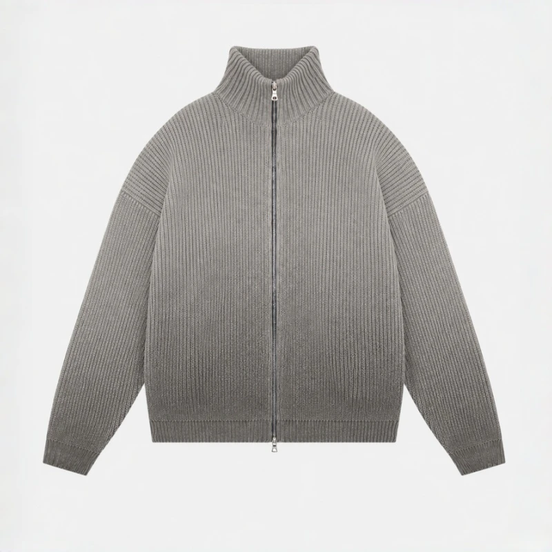 Men's zip-up cardigan
