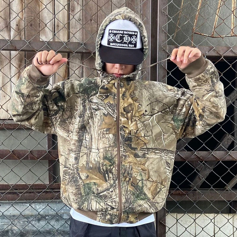 Men's zip-up cotton hoodie
