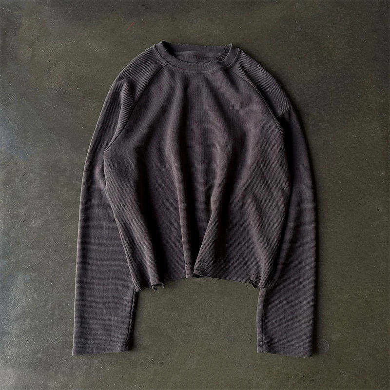 Oversized heavyweight waffle-knit T-shirt · 2